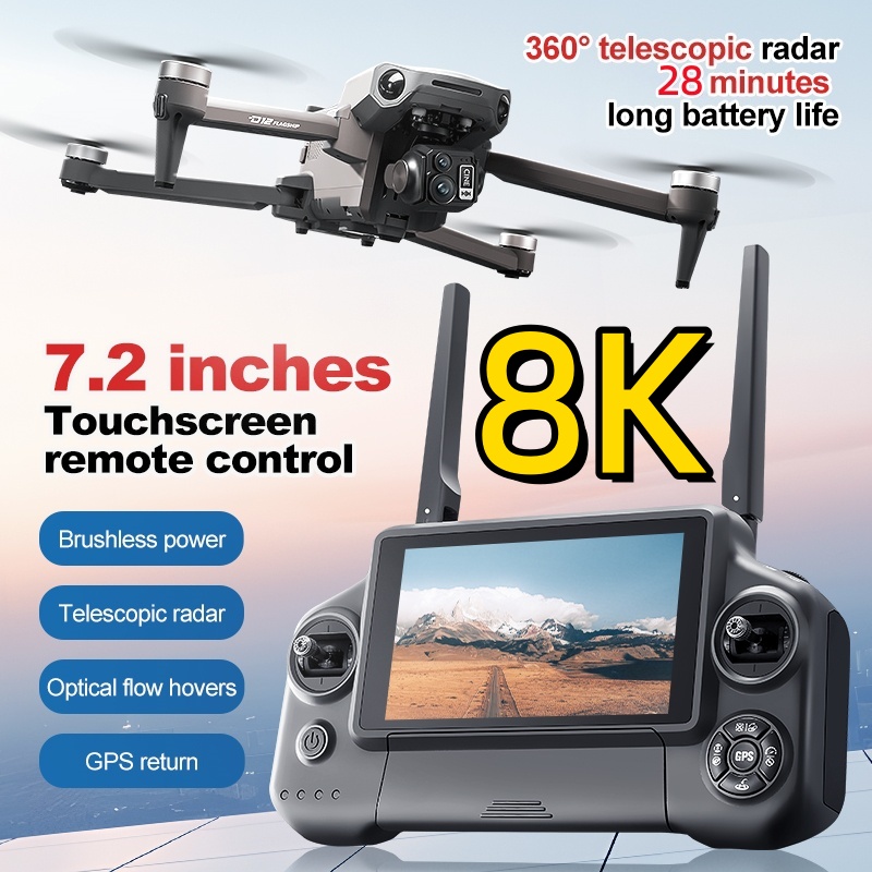 Drone Gps Module - 8K 3-Achsen-Gimbal Bürstenloser 7,2-Zoll-Touchscreen FPV-Fernbedienung Quadcopter