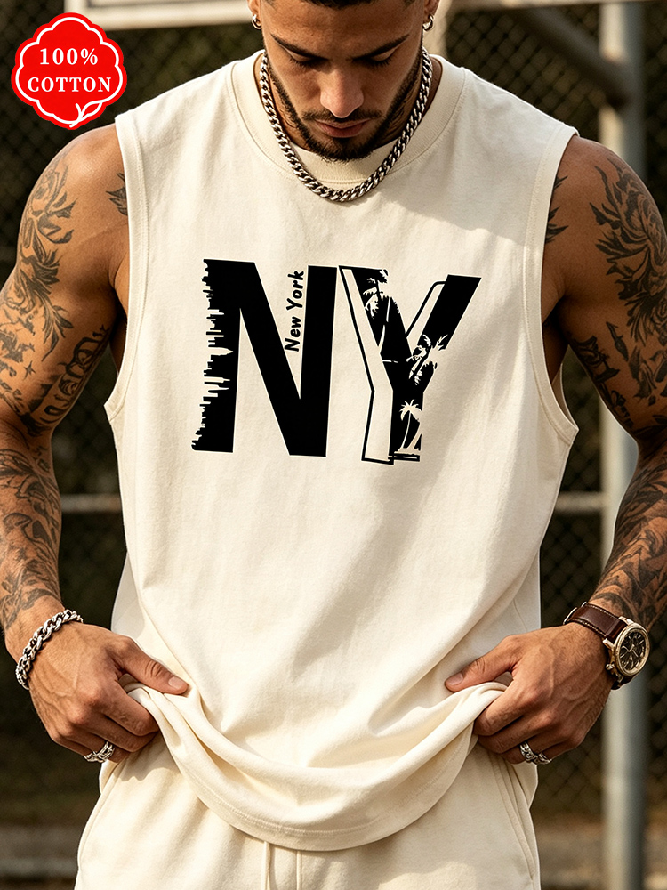 Drone Buzzer - Herren 100% Baumwolle Rundhals-Tanktop Vintage NY